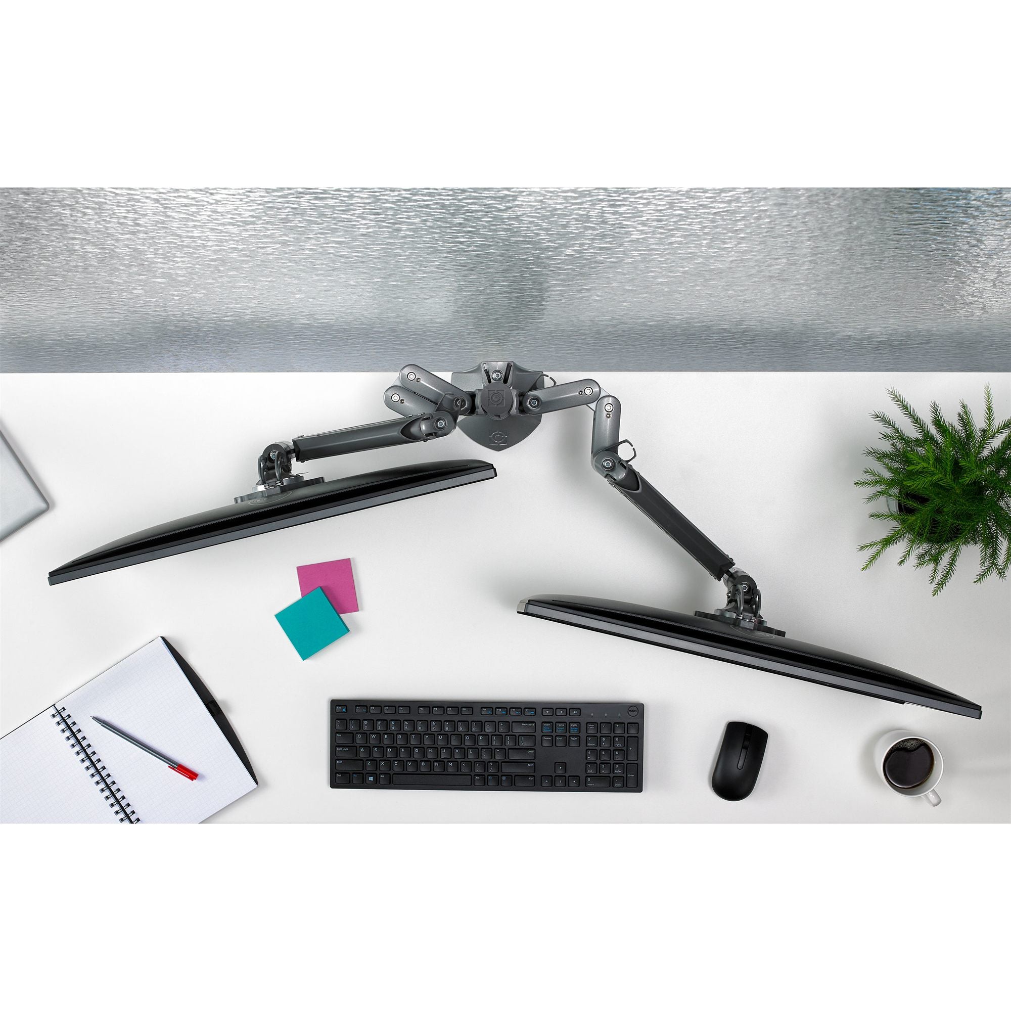 Chief KONTOUR KX Low-Profile Dual Monitor Arm, Desk Mount, White