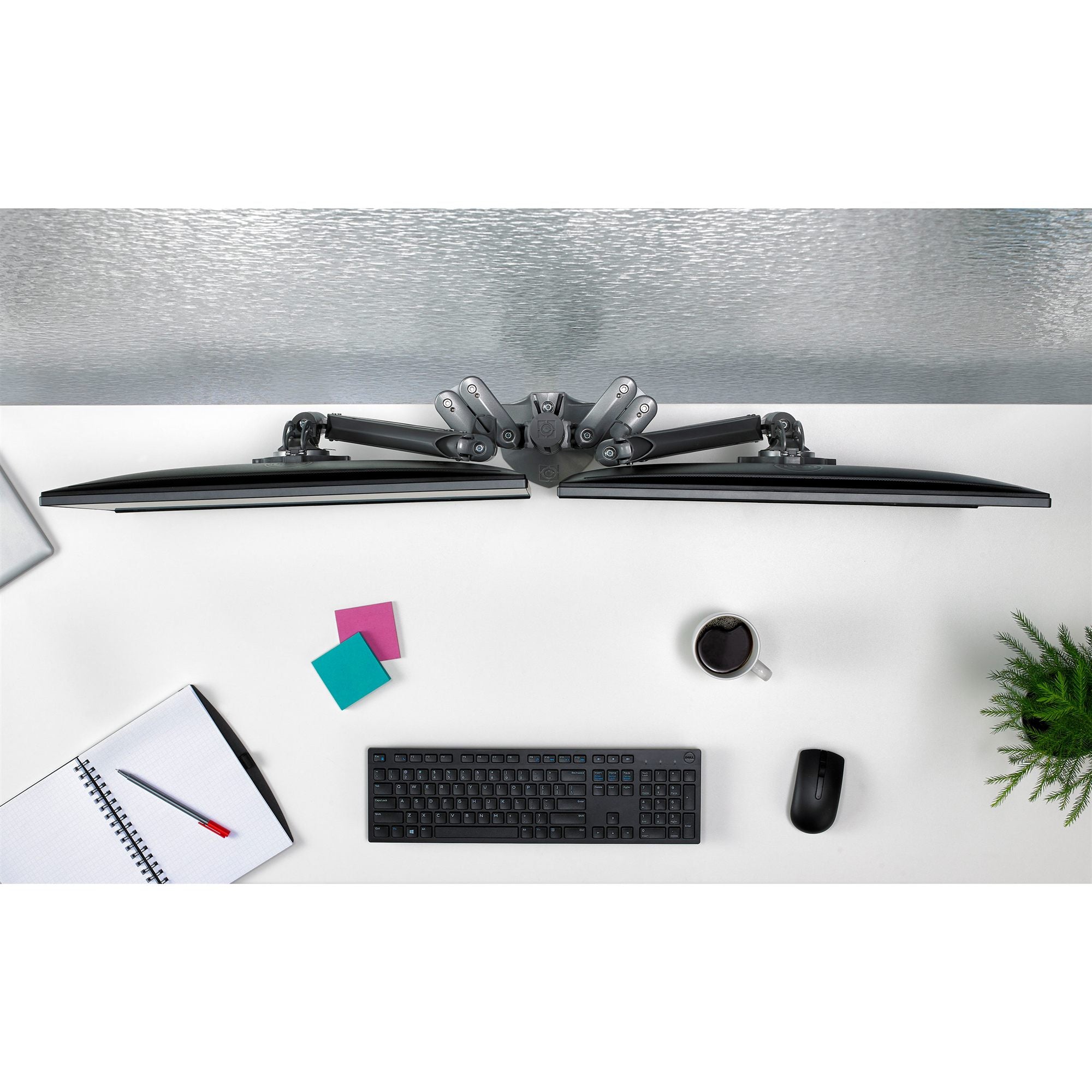 Chief KX CLMN DESK MNT QUAD 2L ARMS, WHT