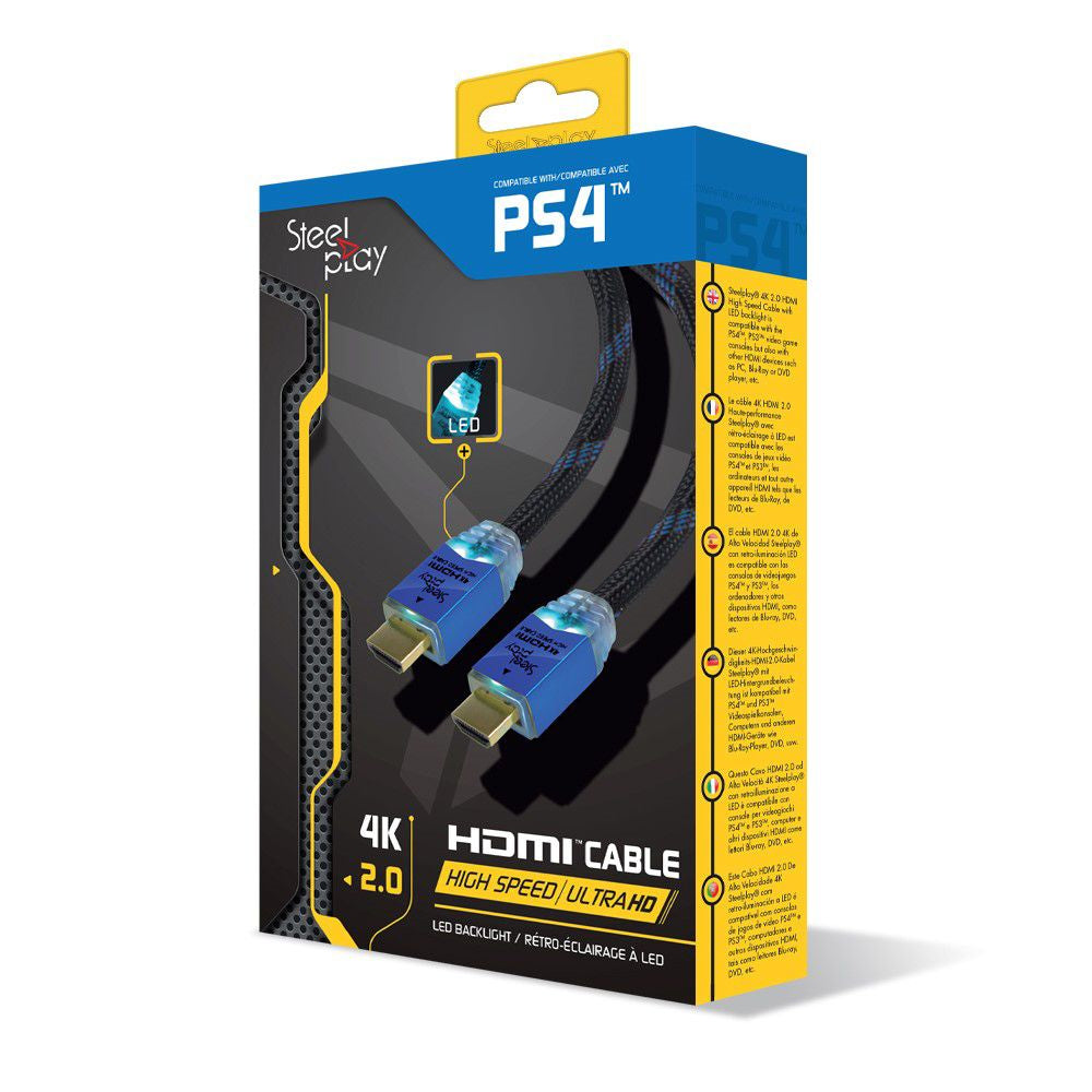 LEXIP X STEELPLAY 4K 2.0 HDMI High Speed Ultra HD LED Cable 2m PS4/PS3