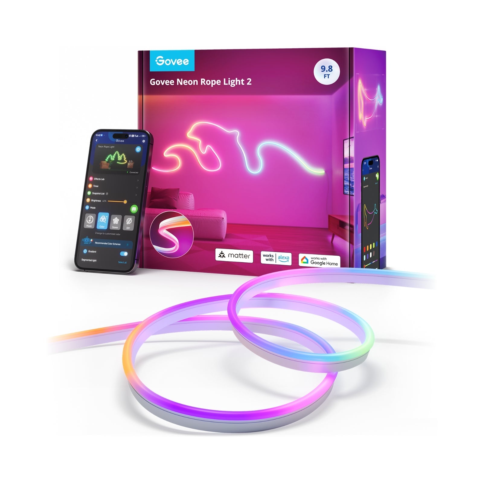 Govee H61D3 Neon Lights 2 3m | Éclairage LED | Matter, HomeKit, Google, Alexa, SmartThings
