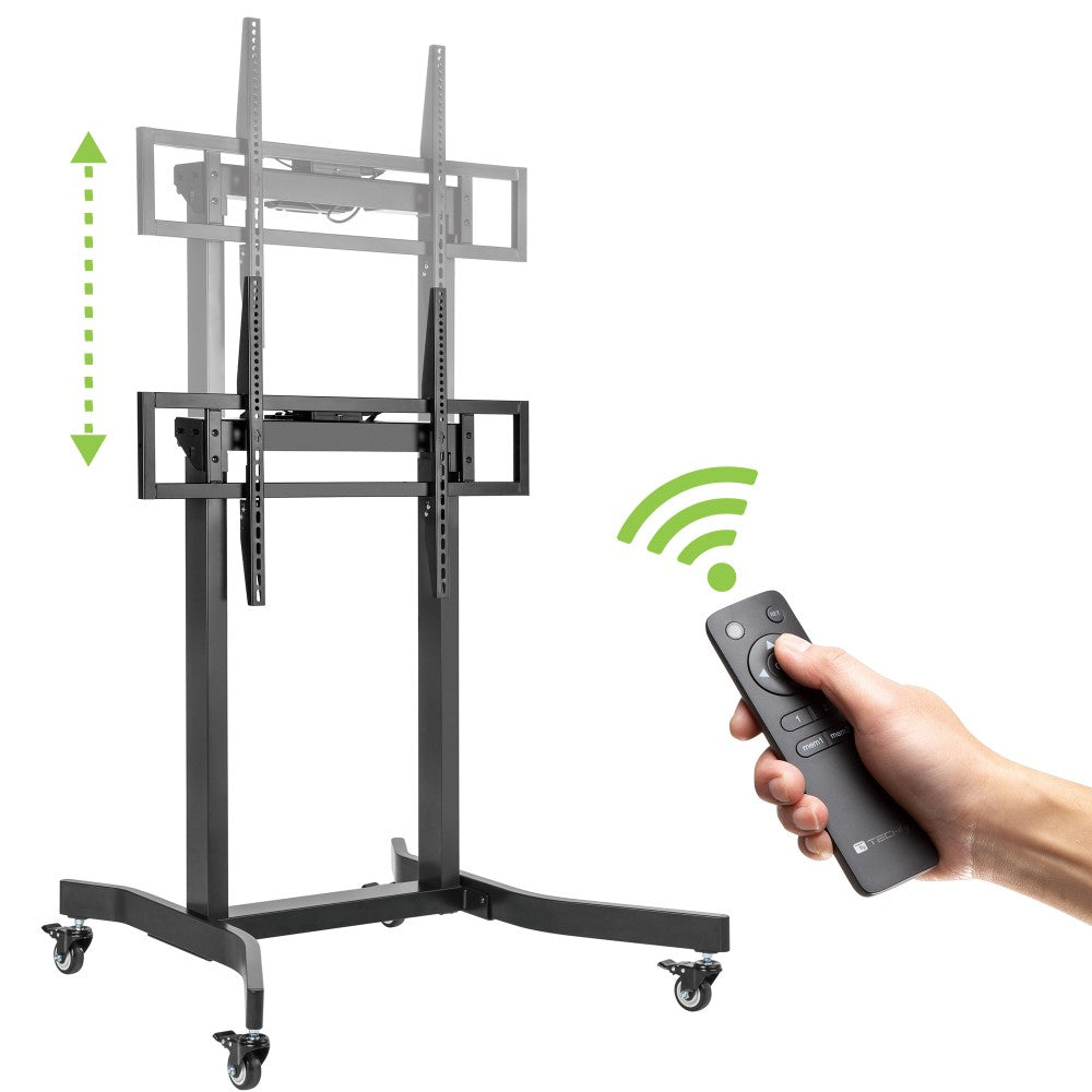 "Techly ICA-TR68M Support TV mobile 55-100"" jusqu'a 120kg électrique avec télécommande"