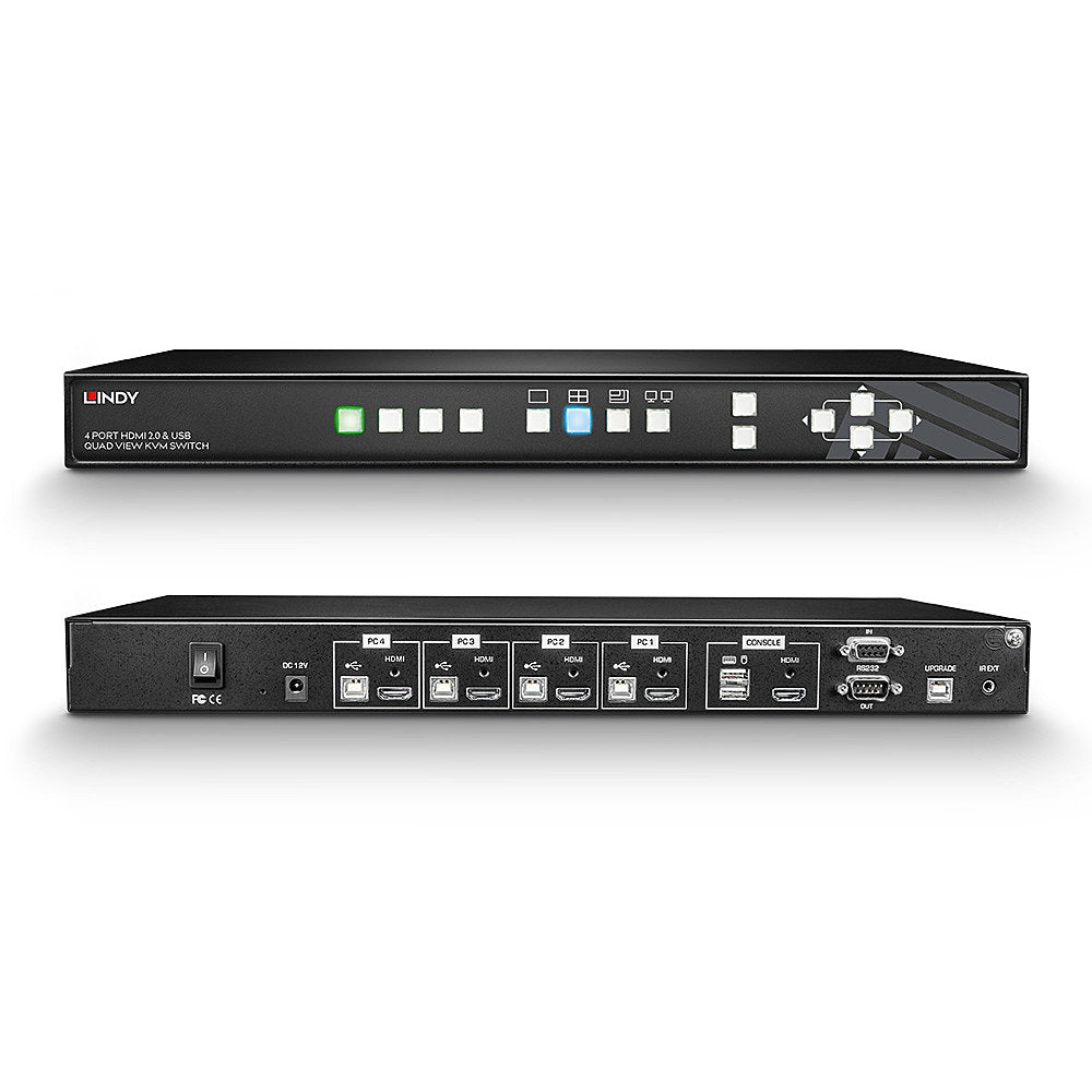 4 Port HDMI 4K Quad View KVM Switch