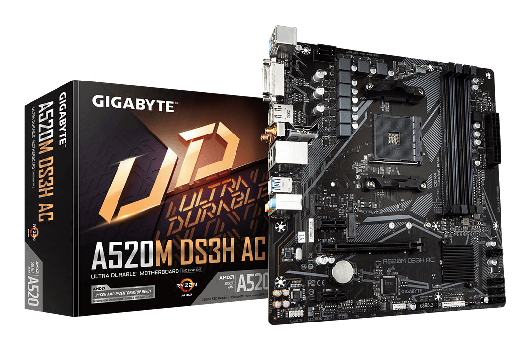 GIGABYTE A520M DS3H AC carte mere AMD A520 Emplacement AM4 micro ATX