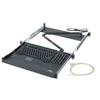 Middle Atlantic 1 RU Keyboard Sliding Shelf with Computer Keyboard - Black