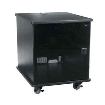 Middle Atlantic 12 RU MFR Series Mobile Furniture Rack - Grained Ebony Ash