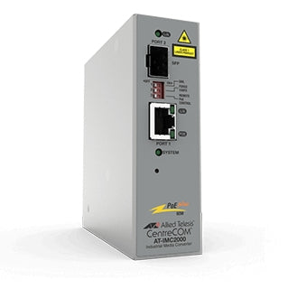 ALLIED TAA 10/100/1000T POE+ to 100X/1000X SFP Industrial Temp Gigabit Media Converter