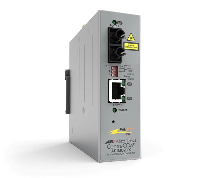 ALLIED TAA 10/100/1000T POE+ to 1000SX/SC Industrial Temp Gigabit Media Converter