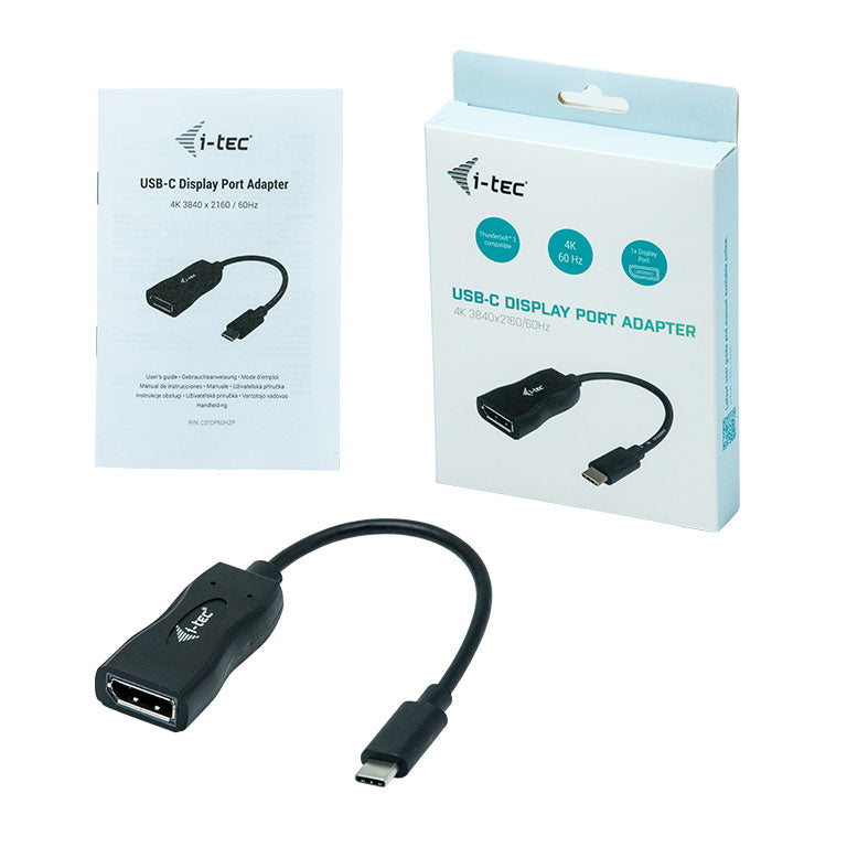 I-TEC USB C to Display Port Adapter 1xDP 4K 60Hz Ultra HD compatible with Thunderbolt 3
