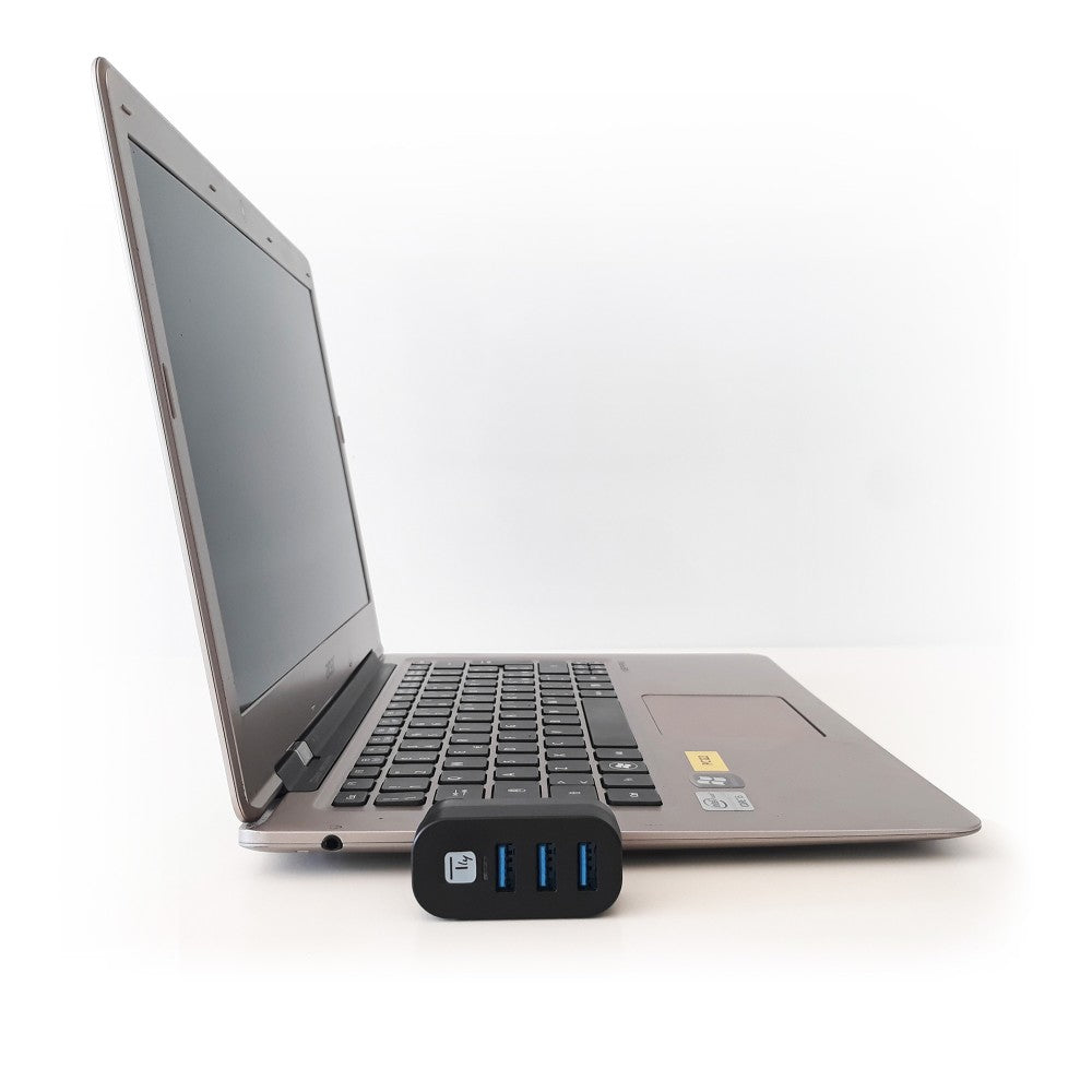 Techly IUSB3-HUB3-ROTB Hub USB 3.0 3 ports avec connecteur USB-A rotatif
