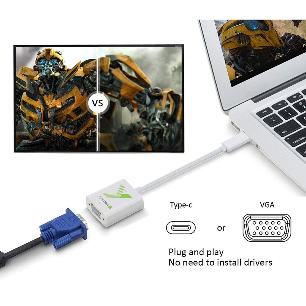Adaptateur Techly IADAP USB31-VGA USB-C 3.1 vers VGA M/F