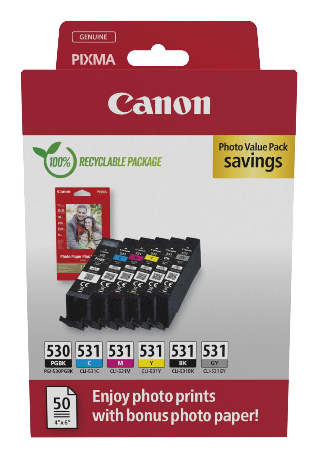 CANON PGI-530/CLI-531 PGBK/C/M/Y/BK/GY Photo Value