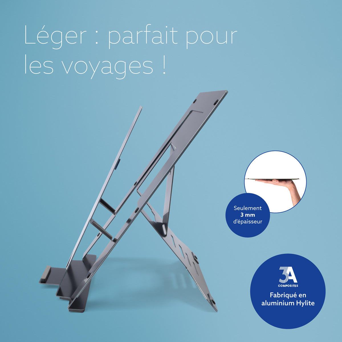 R-GO TOOLS Support pour PC portable Riser Document, noir