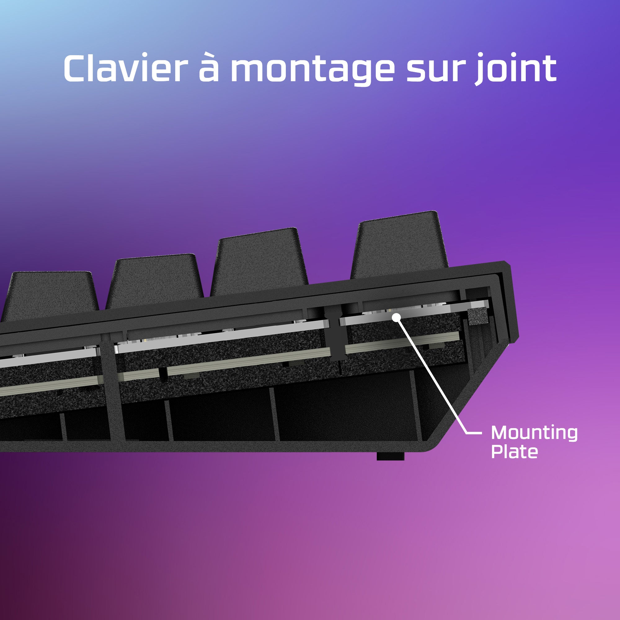 Clavier mécanique HyperX Alloy Rise 75 RGB - interrupteurs HX Red - QWERTY US INT