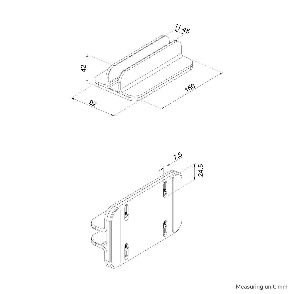 NEOMOUNTS vertical laptop stand silver