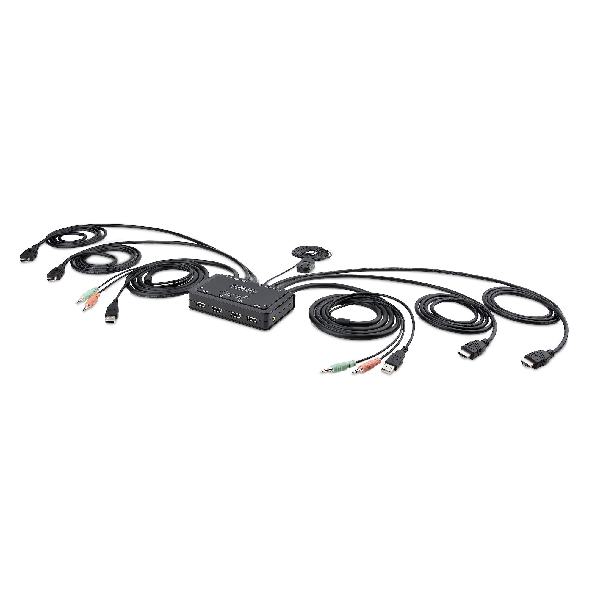 2-Port Dual-Monitor Cable KVM Switch