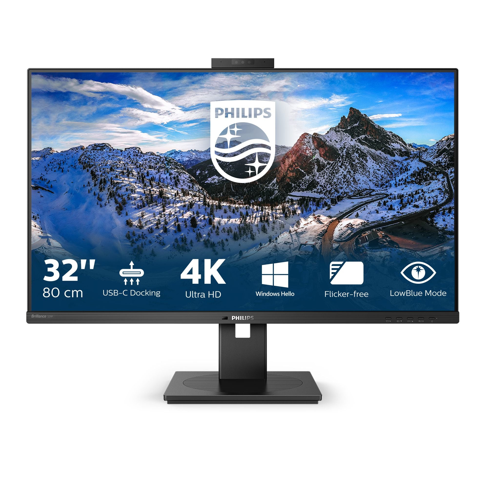 PHILIPS 329P1H/00 4K(UHD), 31.5, IPS, Webcam, 60Hz, 4ms, Adaptive Sync, Docking USB-C, USB-C Port, DP, HDMI, Height adj. Speaker