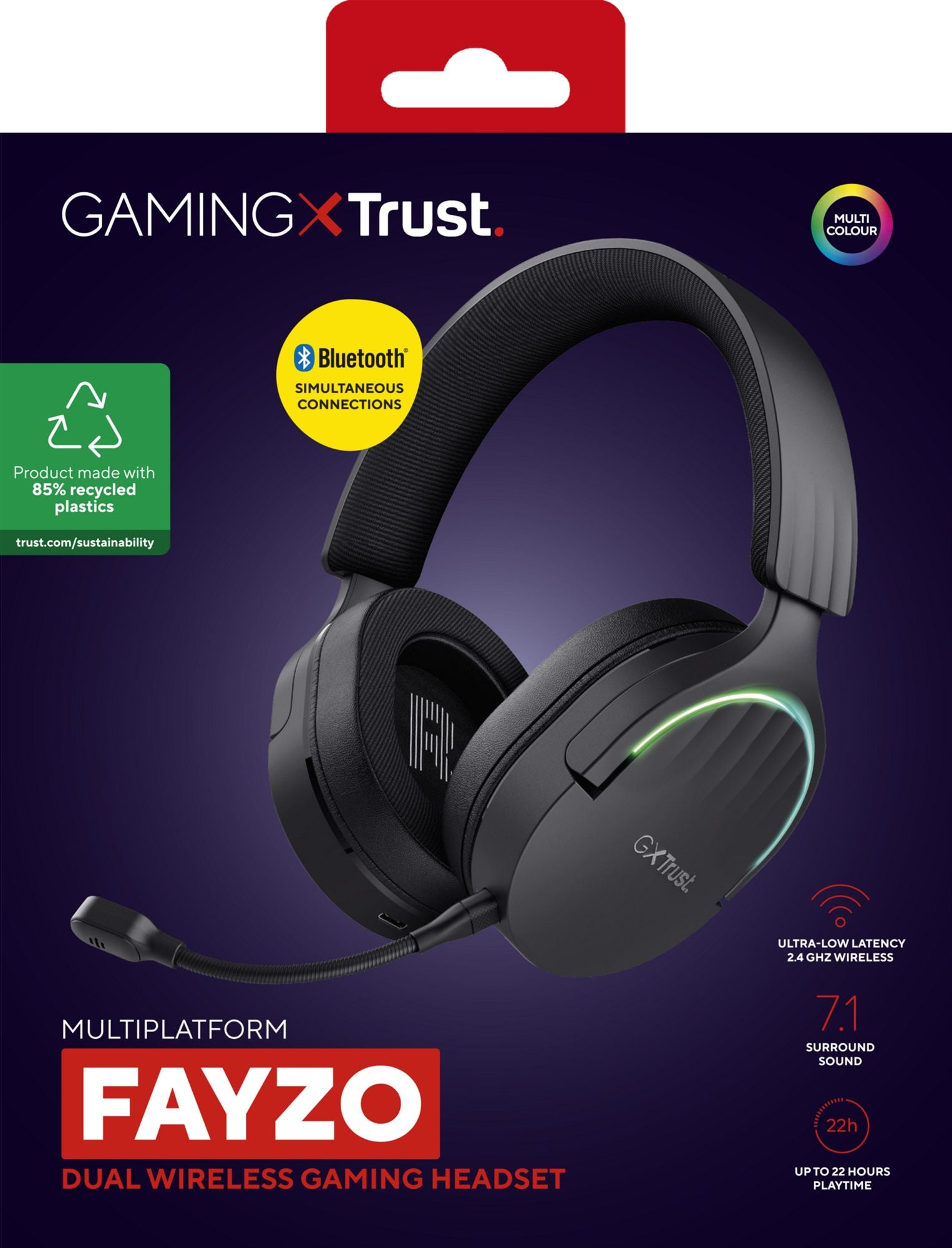 TRUST Casque gaming sans fil FAYZO DUAL Wireless - Black