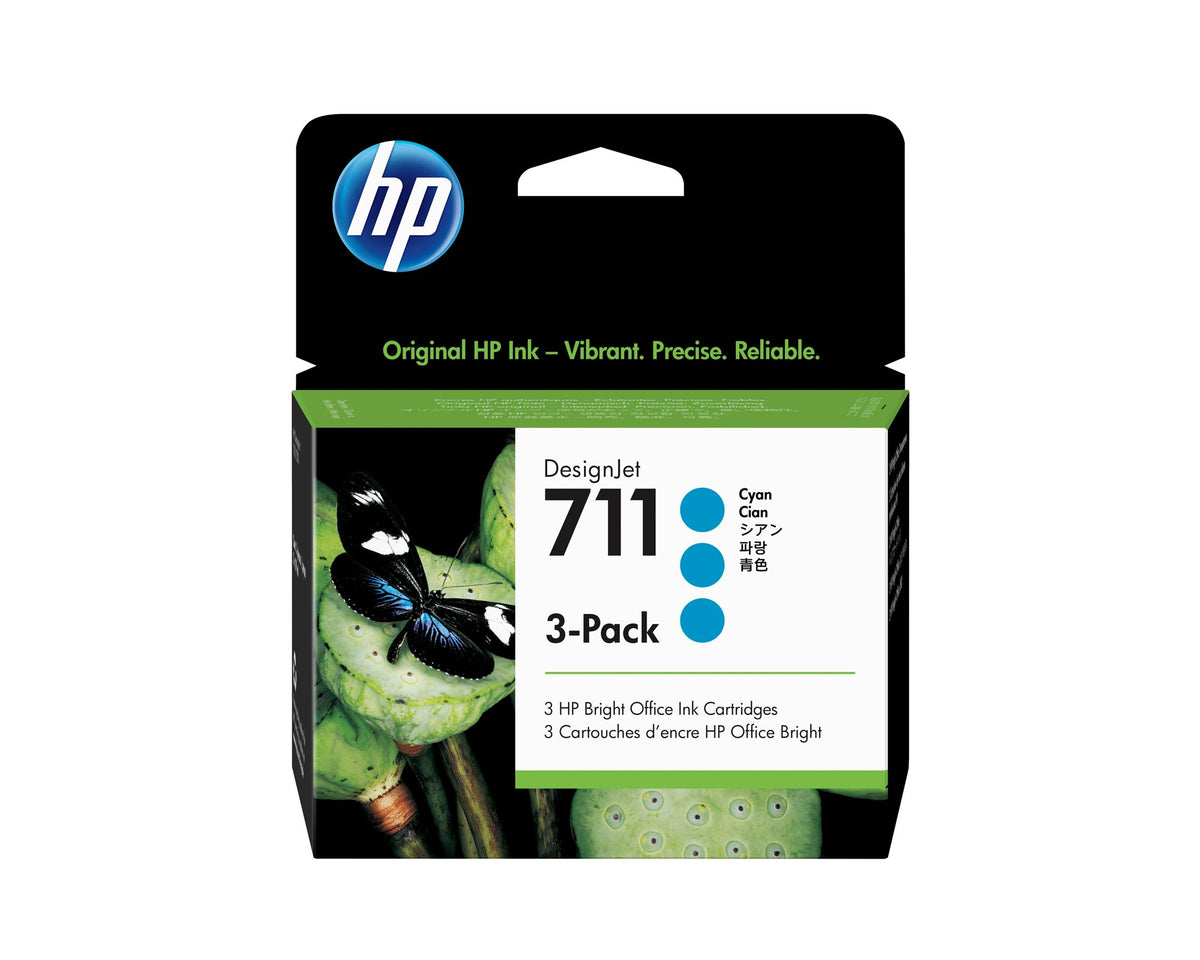 HP 711 original Ink cartridge CZ134A cyan standard capacity 3-pack