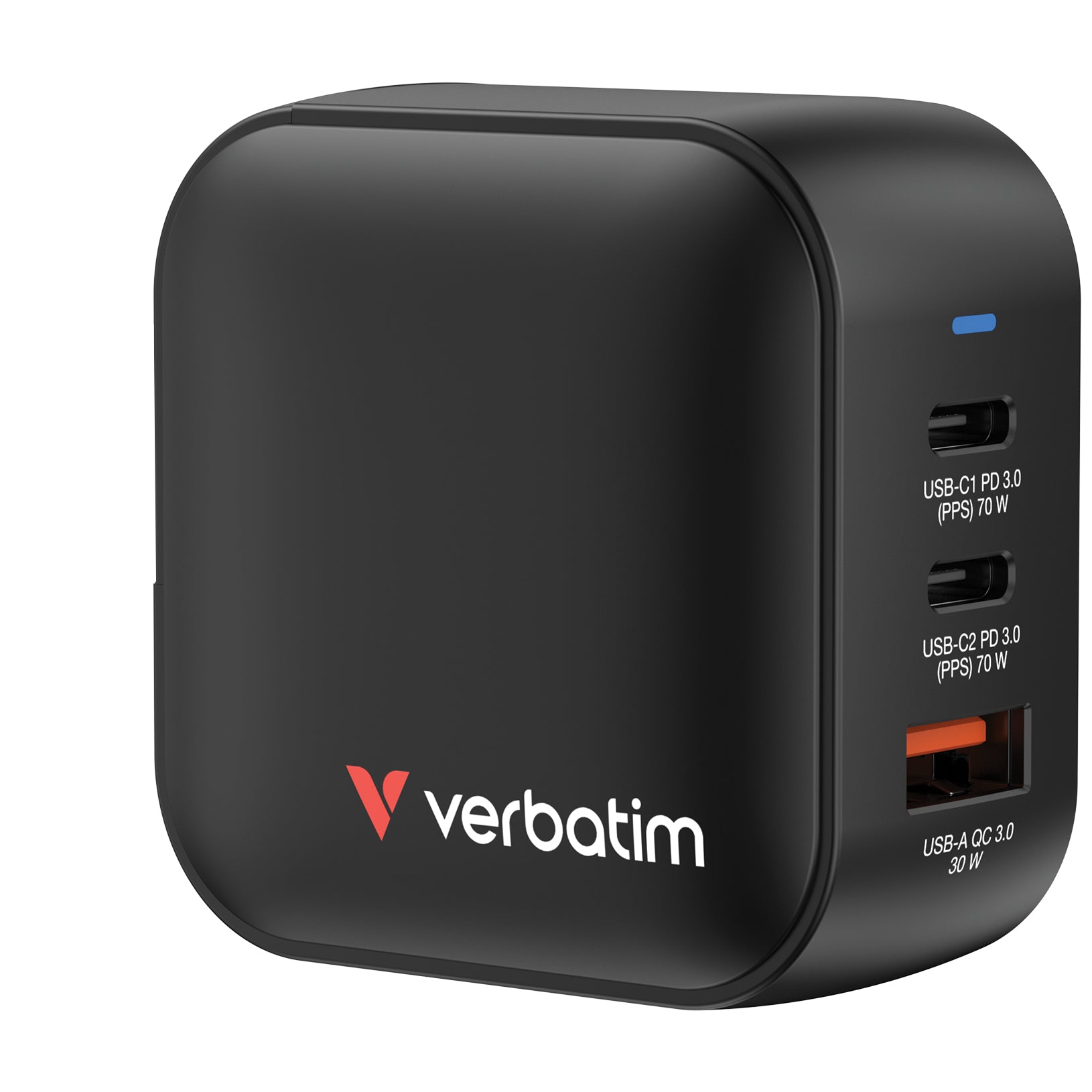 VERBATIM MINI GAN CHARGER 70W 3 PORT US/EU/UK ADP WCF (P)