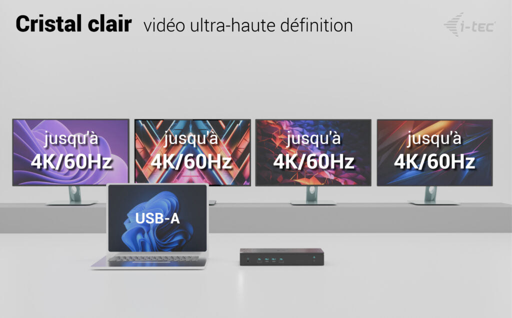I-TEC Universal 5x 4K Display DS 5x 4K 2x DP 3x HDMI 1x 2.5GLAN 2x USB-C Gen.2 3x USB 3.2 Gen.2 1x Audio/Mic Jack PD 100W KL