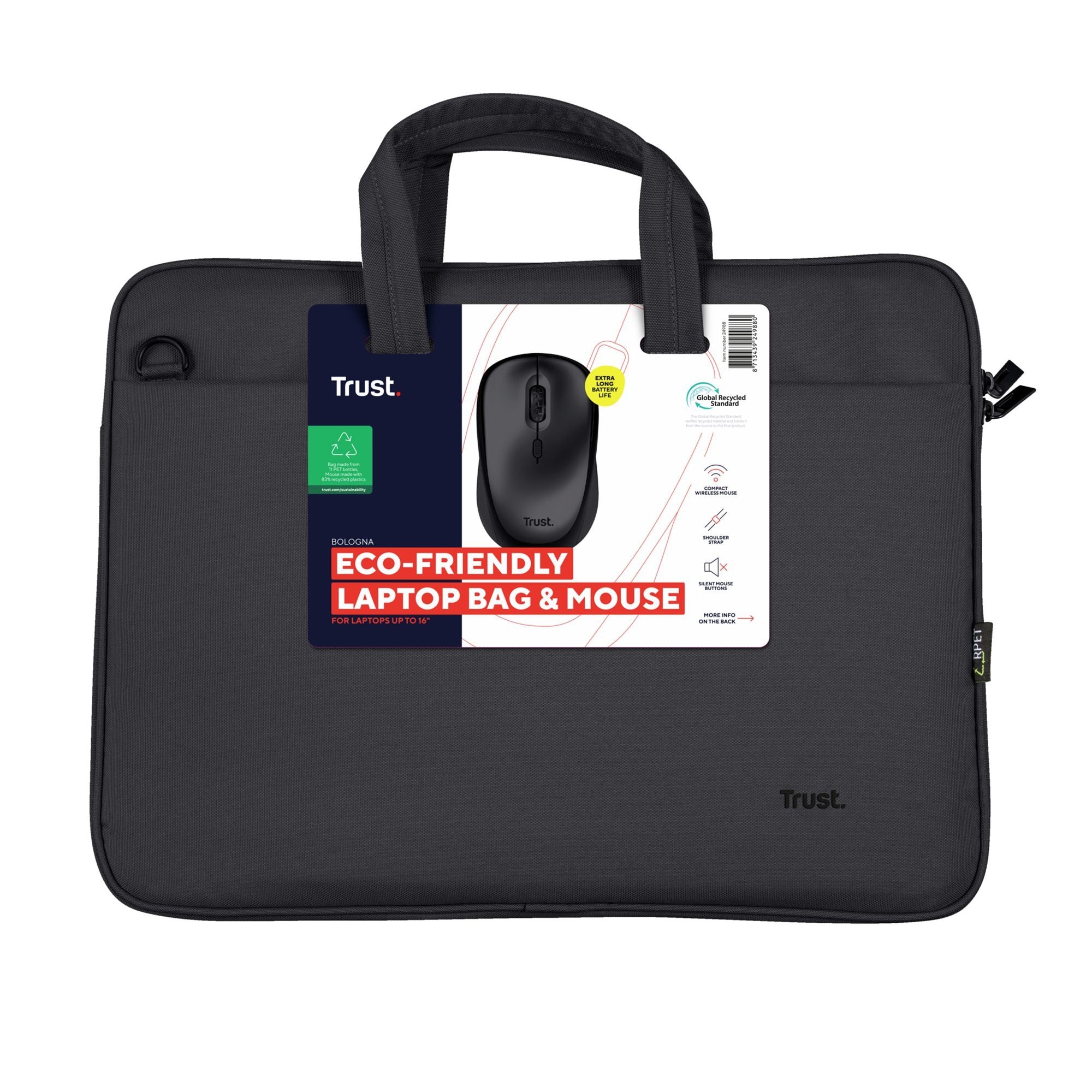 TRUST Bundle sacoche BOLOGNA 16p + souris sans fil YVI+ - Black