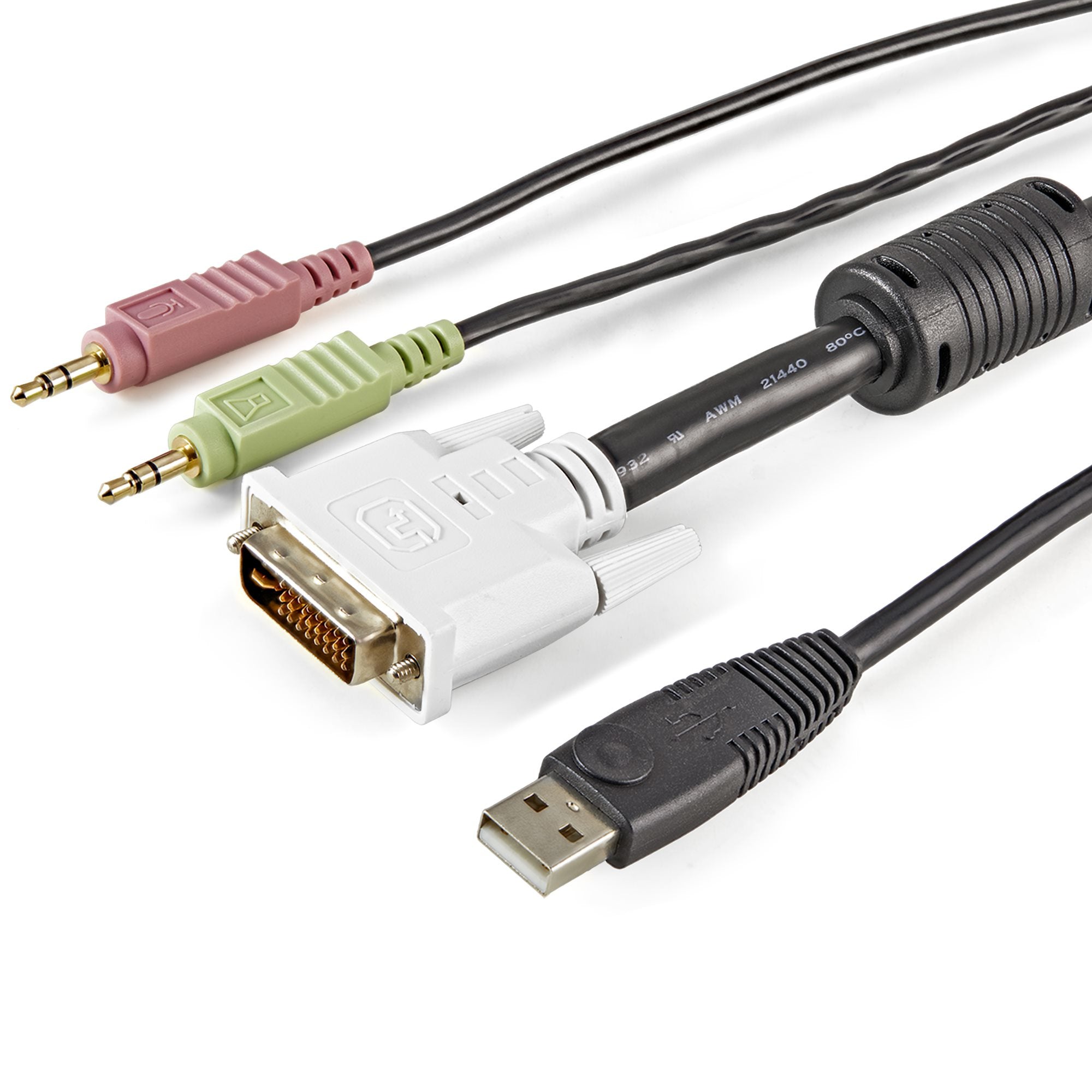 6 ft 4-in-1 USB DVI KVM Cable with Audio