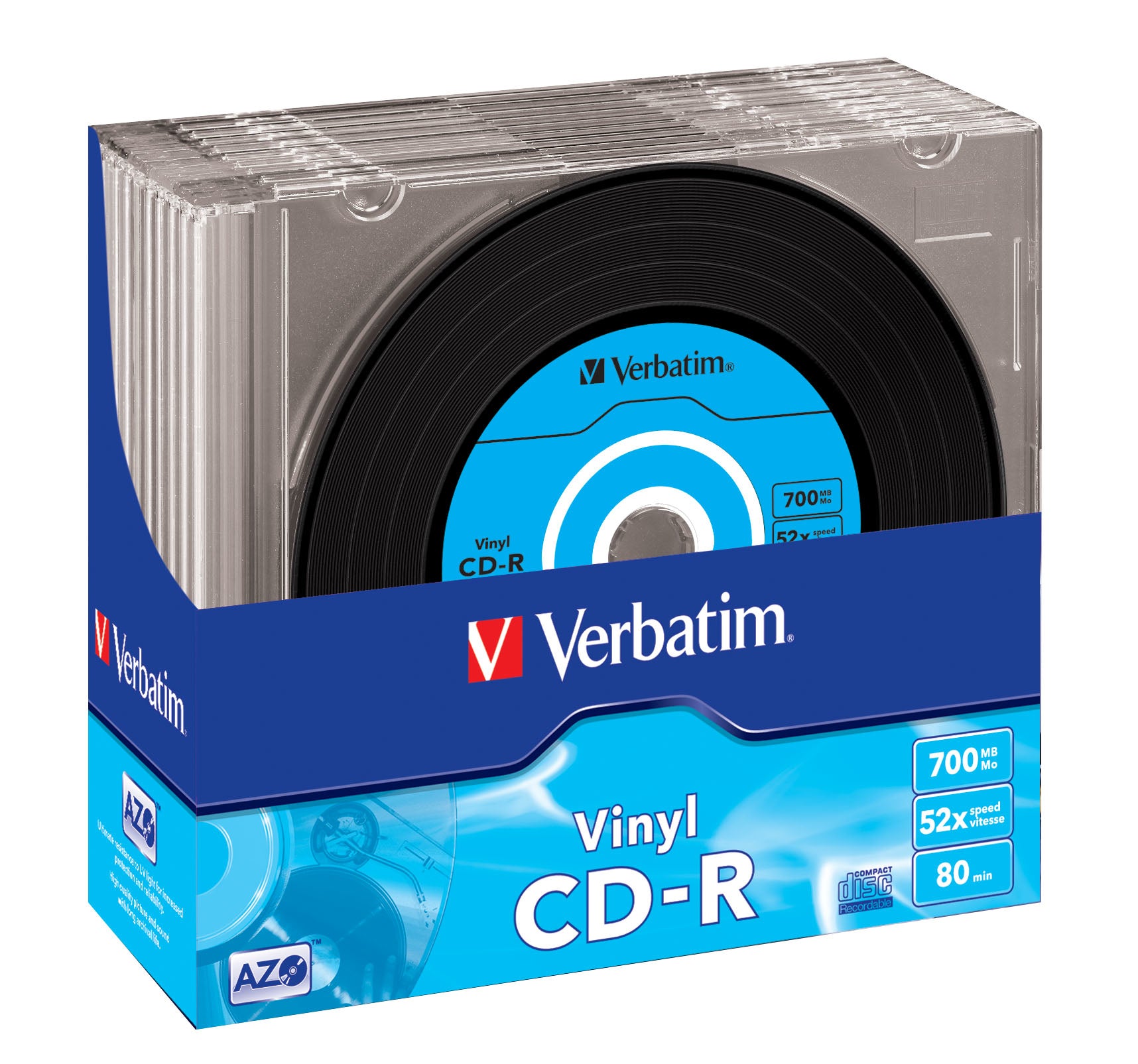 CD-R/700MB 52xspd Vinyl Surface SC 10pk