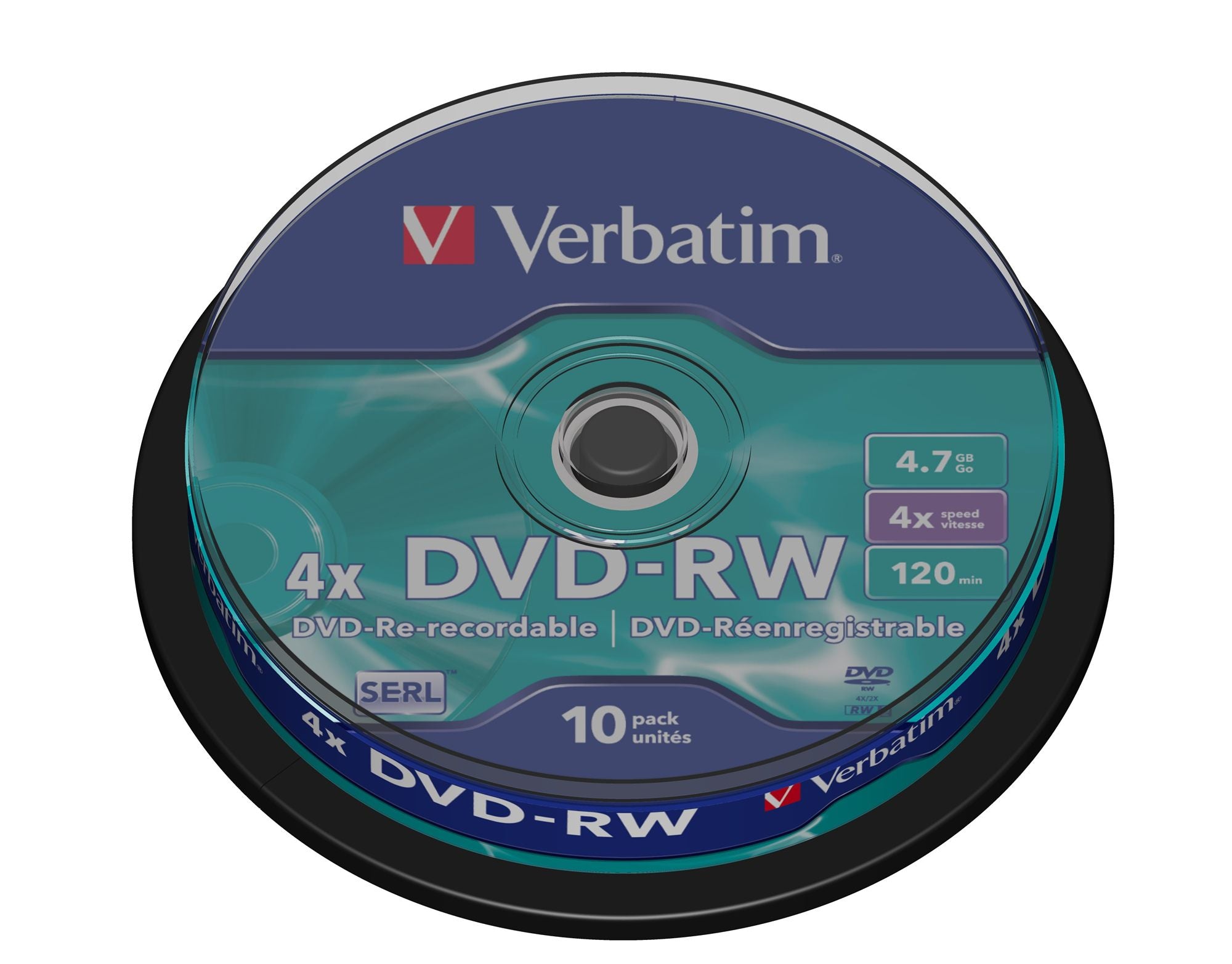DVD-RW/4.7GB 4xspd Serl Spindle 10