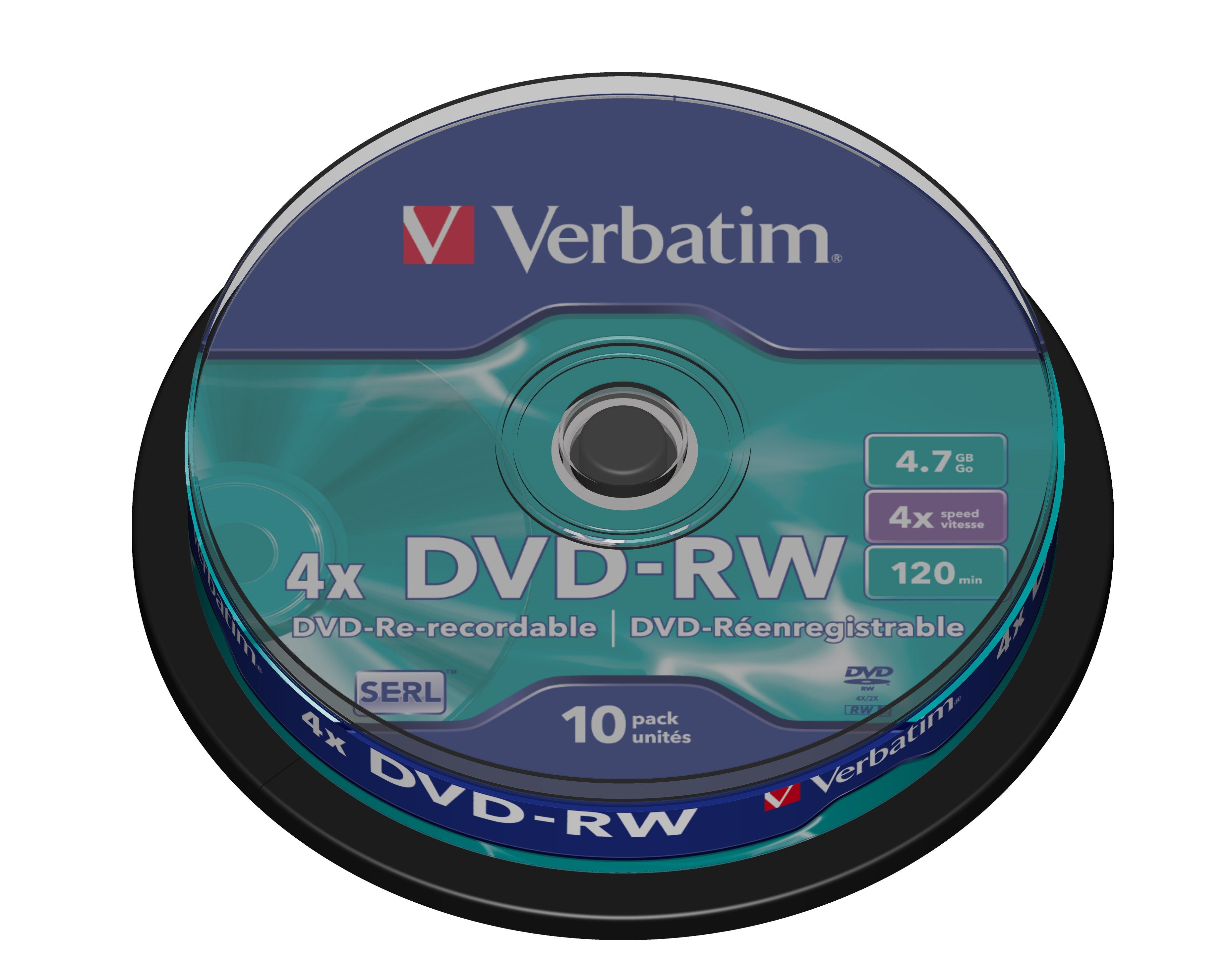DVD-RW/4.7GB 4xspd Serl Spindle 10