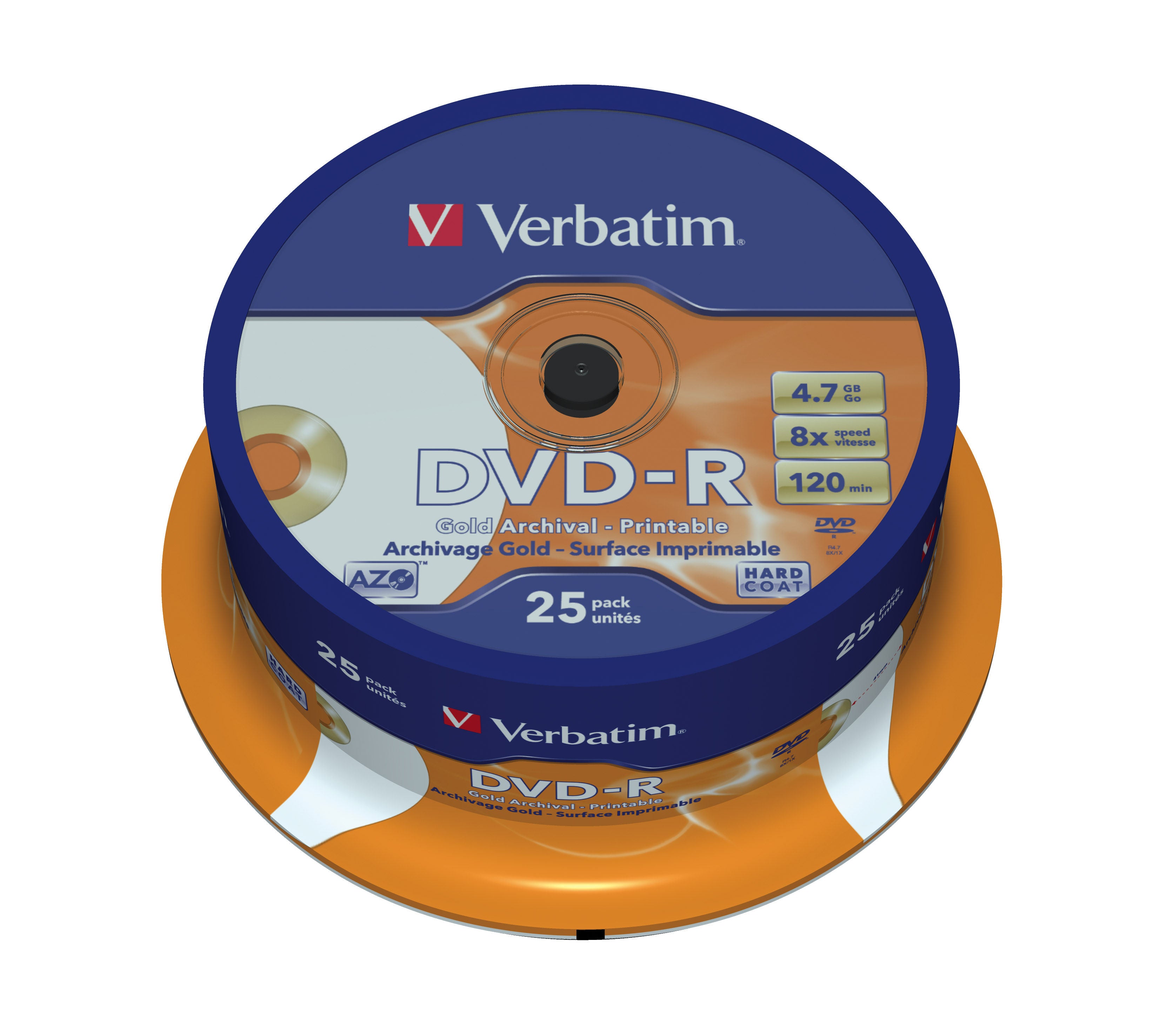 DVD-R/4.7GB 8xspd Archival spindle 25pk
