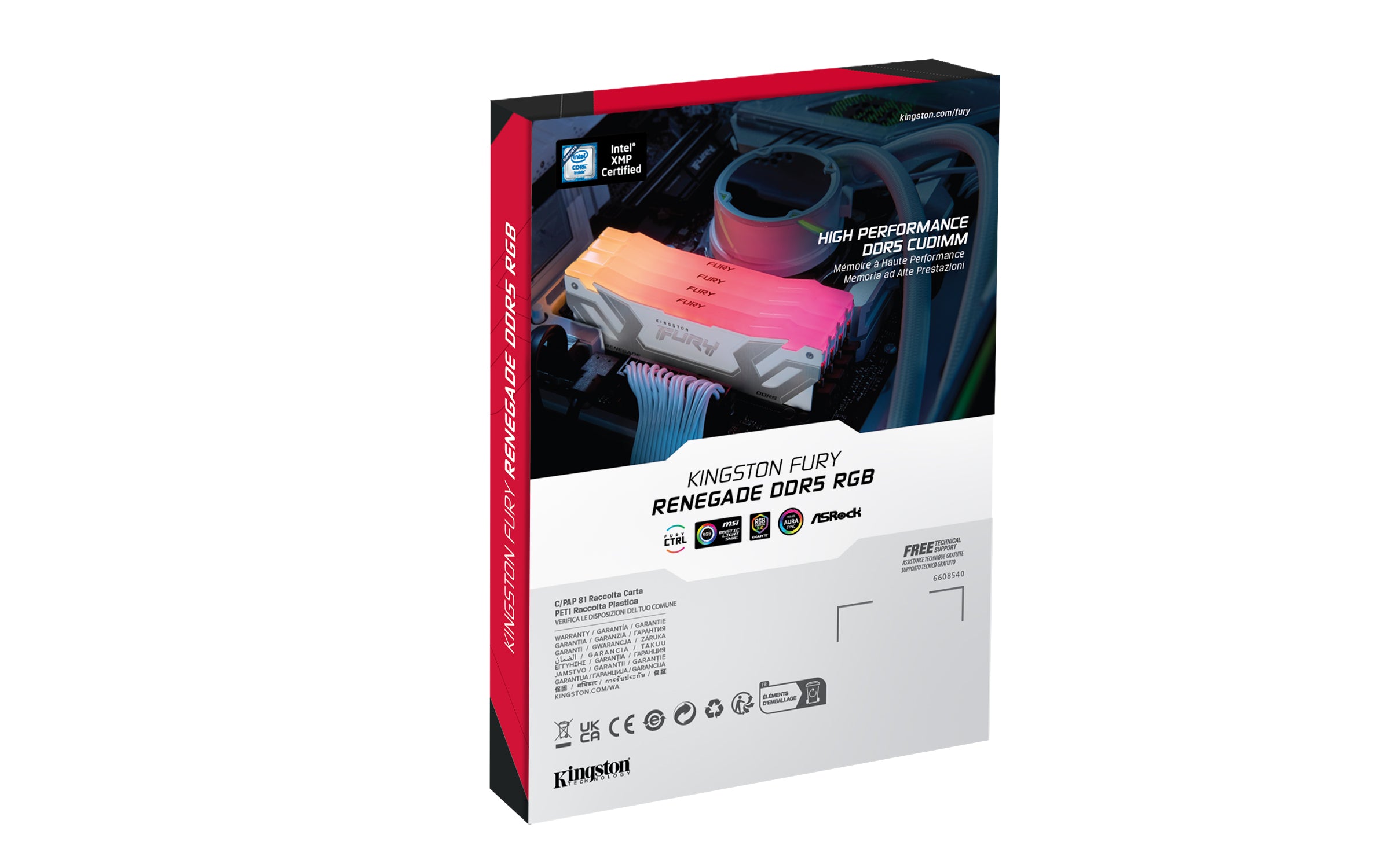 KINGSTON 24Go 8400MT/s DDR5 CL40 CUDIMM FURY Renegade RGB White XMP