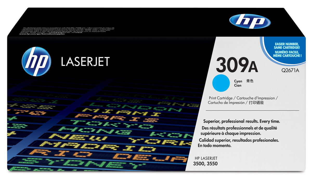 HP 309A Cyan Original LaserJet Toner Cartridge Cartouche de toner 1 piece(s)