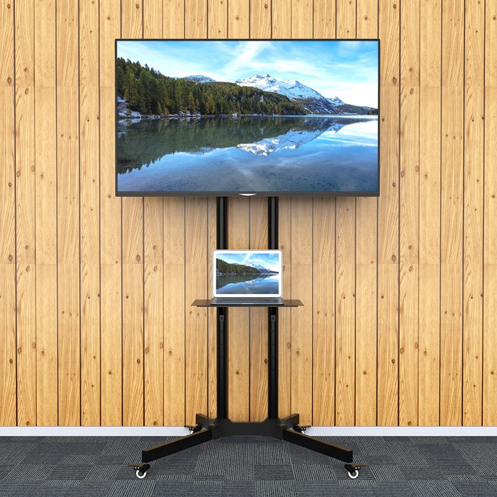 "Techly ICA-TR6 Support TV mobile 30-65"" jusqu'a 60kg étagere AV réglable"