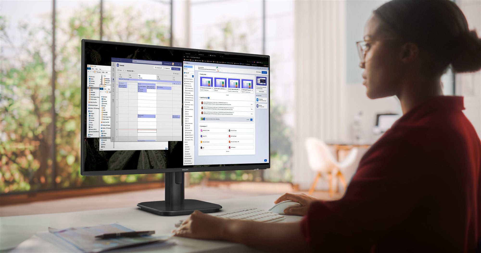 PHILIPS 27E1N1100A  - écran LED - 27" - 1920 x 1080 Full HD @ 100 Hz - IPS - 250 cd/m² - 1300:1 - 1 ms - HDMI, VGA - haut-parleurs