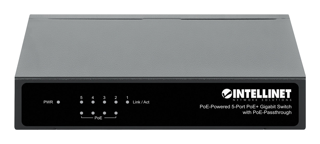 Intellinet PoE-Powered 5x Gigabit Gigabit Ethernet (10/100/1000) Connexion Ethernet, supportant l'alimentation via ce port (PoE) Noir