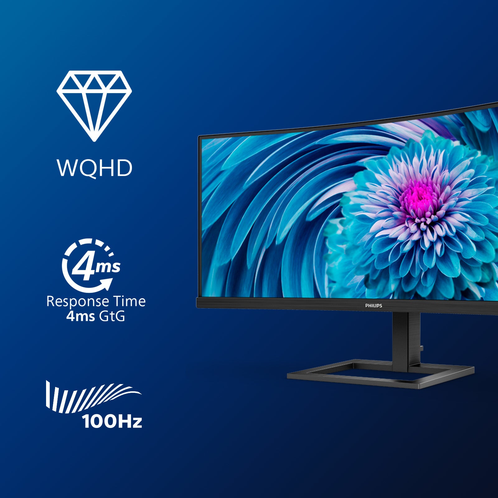 PHILIPS 346E2CUAE/00 34p Curved VA WLED 3440x1440 21:9 300cd/m2 4ms 100Hz HDMI DP1.2