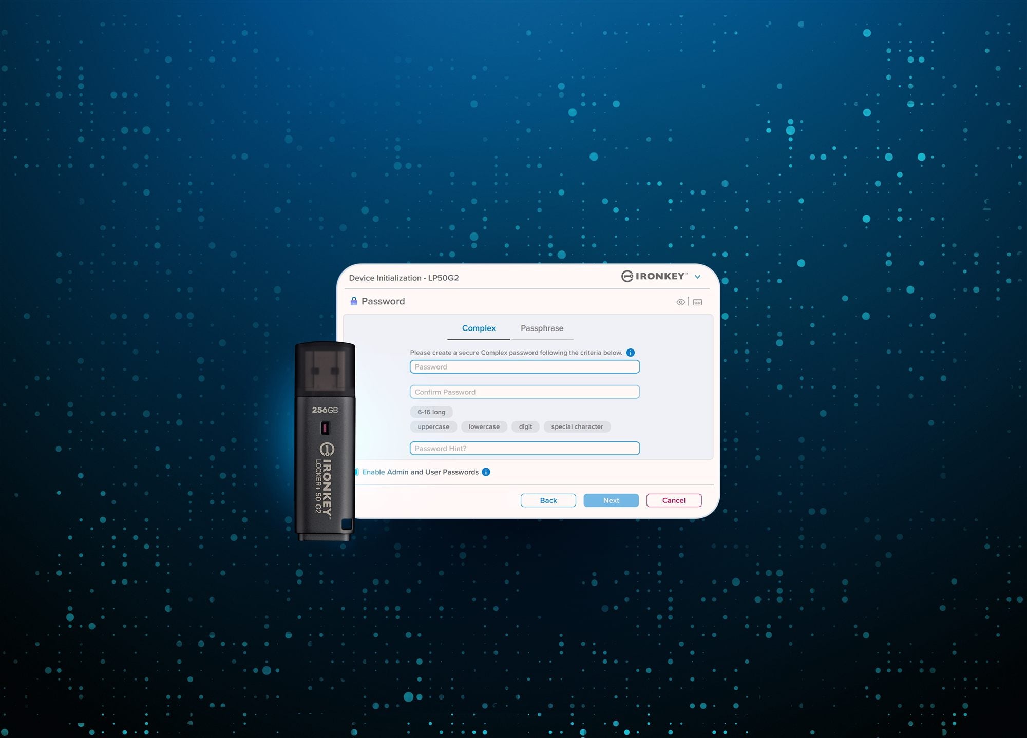 KINGSTON 256Go IronKey Locker Plus 50 G2 FIPS 197 AES-256