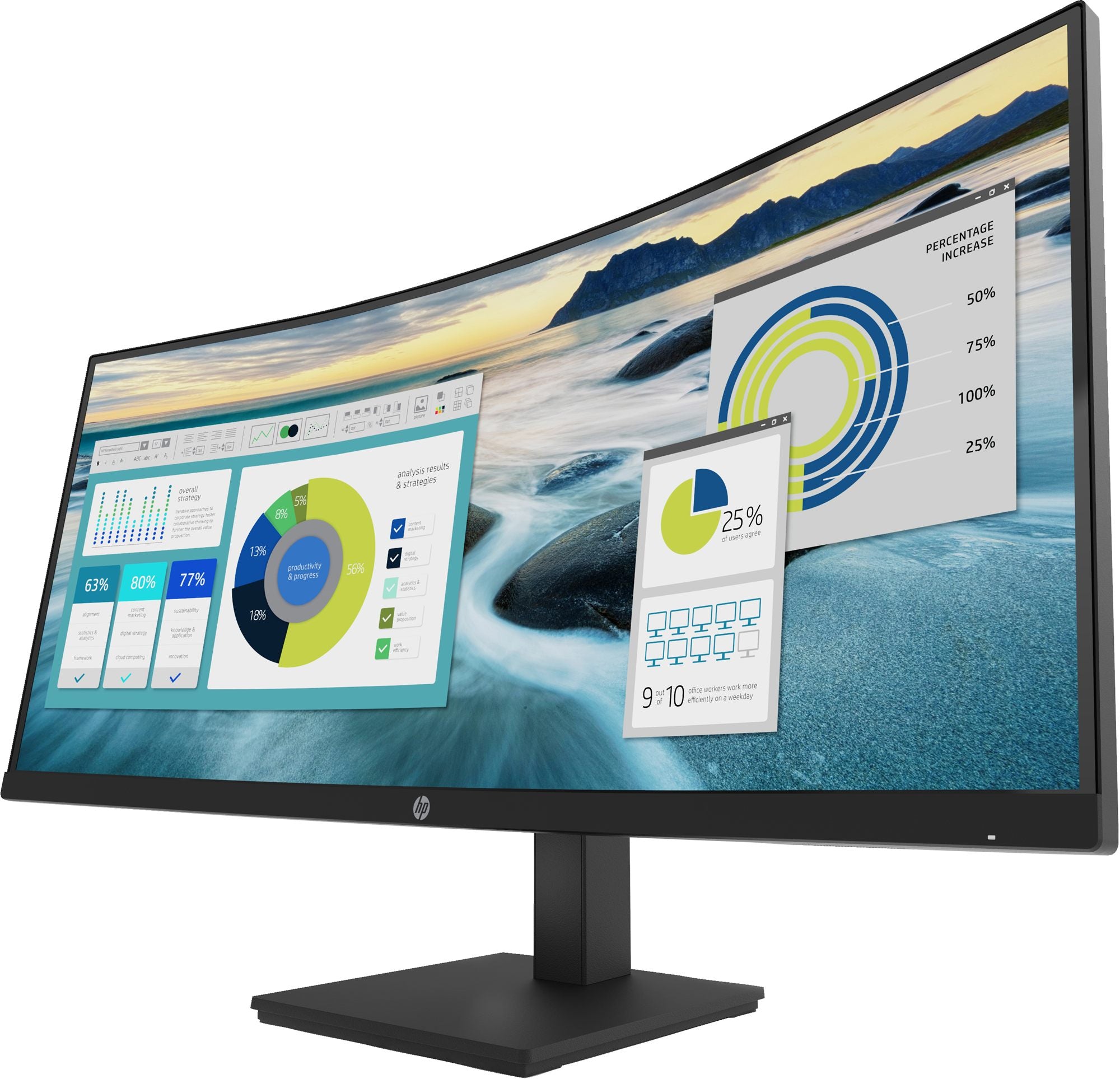 HP Écran incurvé P34hc G4 WQHD 34p WQHD 3440x1440 HDMI USB-C USB port USB hub DisplayPort 3/3/0