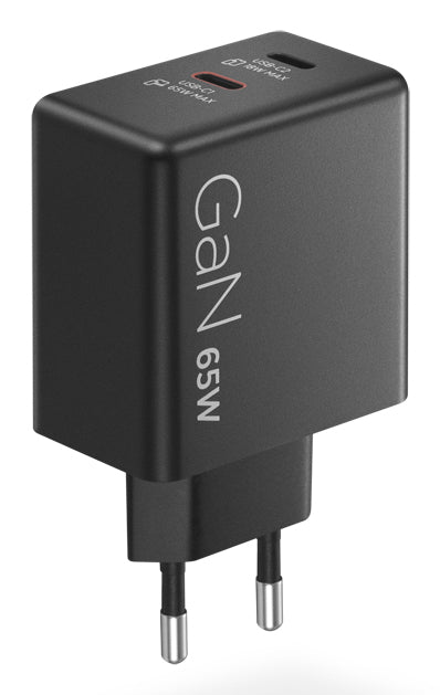 LENOVO Dual Power adapter GaN USB-C AC 100/240 V 65Watt output connectors: 2 black