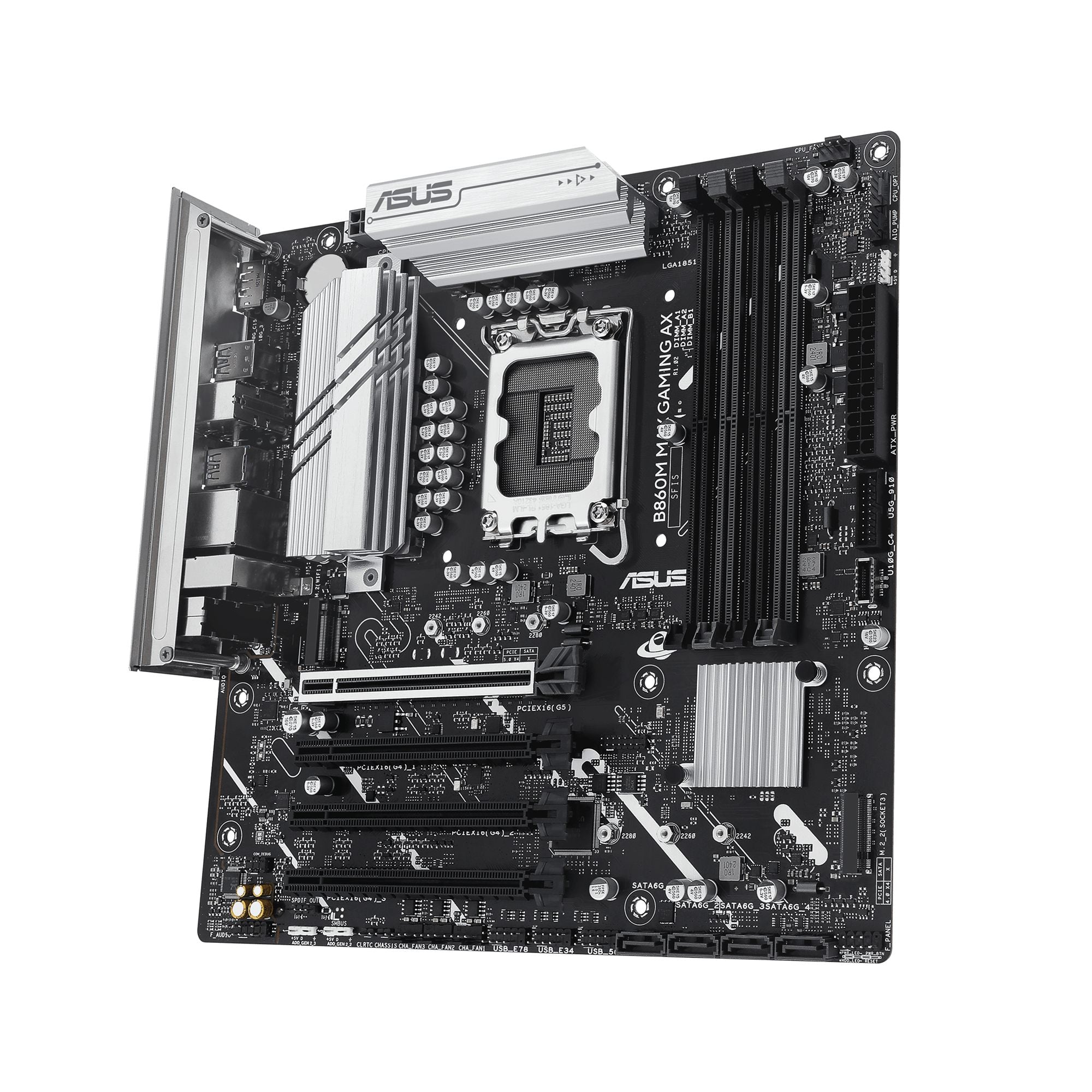ASUS B860M MAX GAMING AX Intel LGA1851 mATX motherboard Advanced AI 4xDDR5 PCIe 5.0 x16 3xM.2 1xDisplayPort 4xSATA