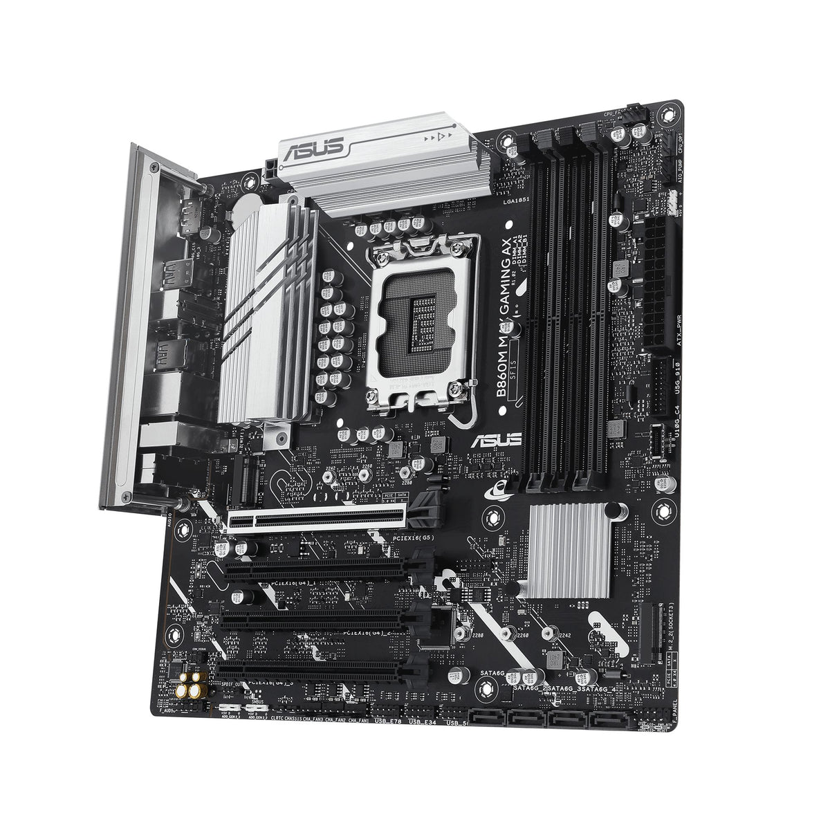 ASUS B860M MAX GAMING AX Intel LGA1851 mATX motherboard Advanced AI 4xDDR5 PCIe 5.0 x16 3xM.2 1xDisplayPort 4xSATA