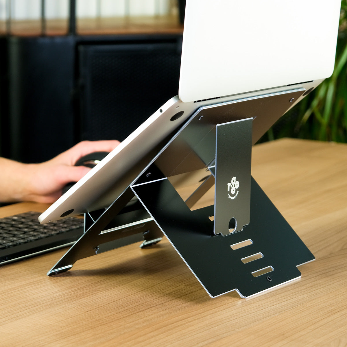 R-GO TOOLS Support pour PC portable Riser Flexible, noir
