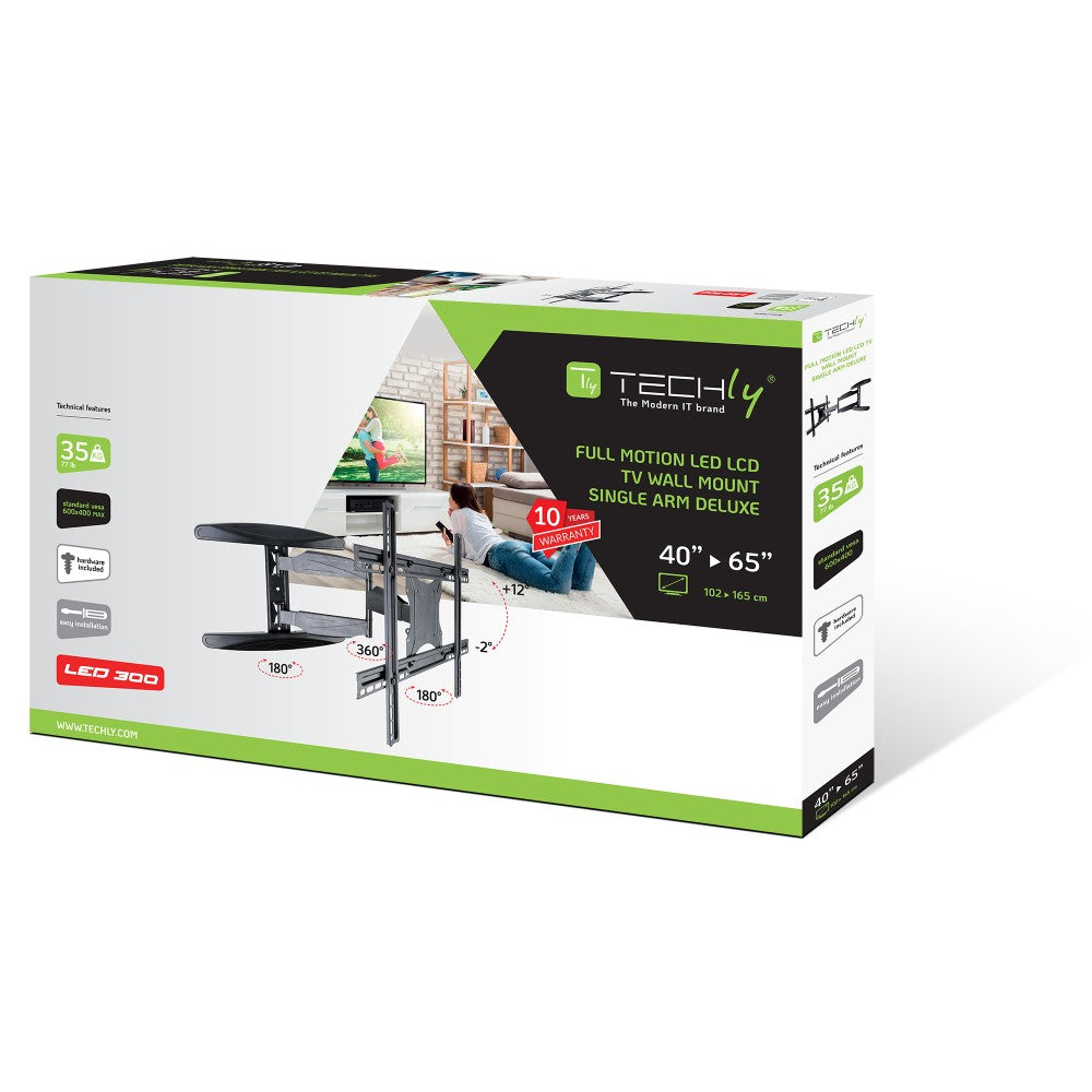 "Techly ICA-PLB 171L Support mural pour TV 40-65"" LED/LCD 35kg pivotant inclinable"