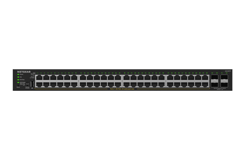 NETGEAR S350 Series 48-Port Gigabit Ethernet PoE+ Smart Managed Essentials Switch with 4 Dedicated SFP Ports