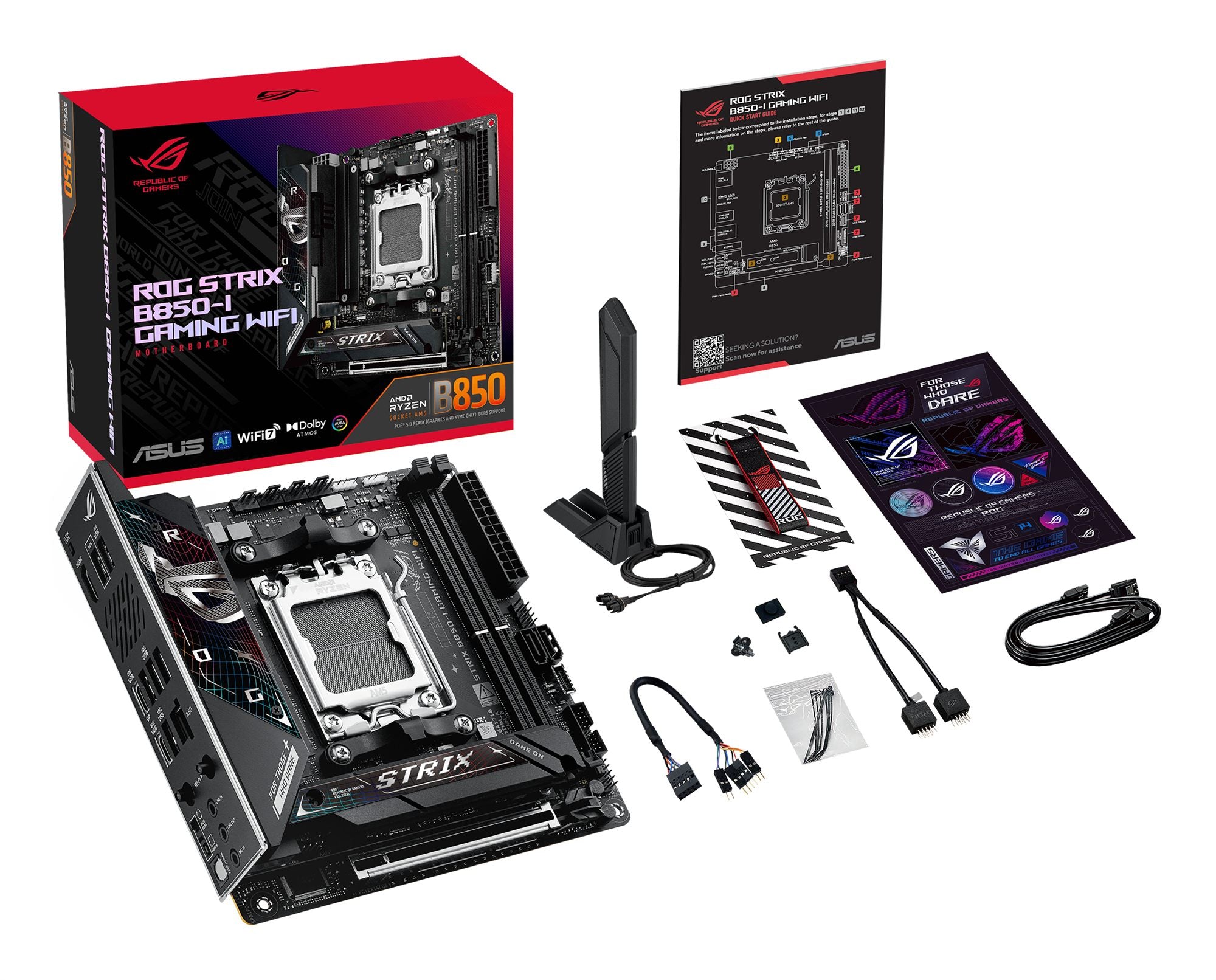 ASUS ROG STRIX B850-I GAMING WIFI AM5 DDR5 ATX MB 1xHDMI 2xM.2 2xSATA