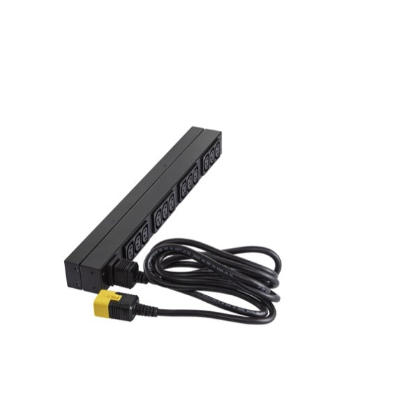 APC Basic Rack-Mount PDU Rack AC 208/230V input IEC 60320 C20 output connectors 12 power IEC 60320 C13 1U 19 2.49m cord BK