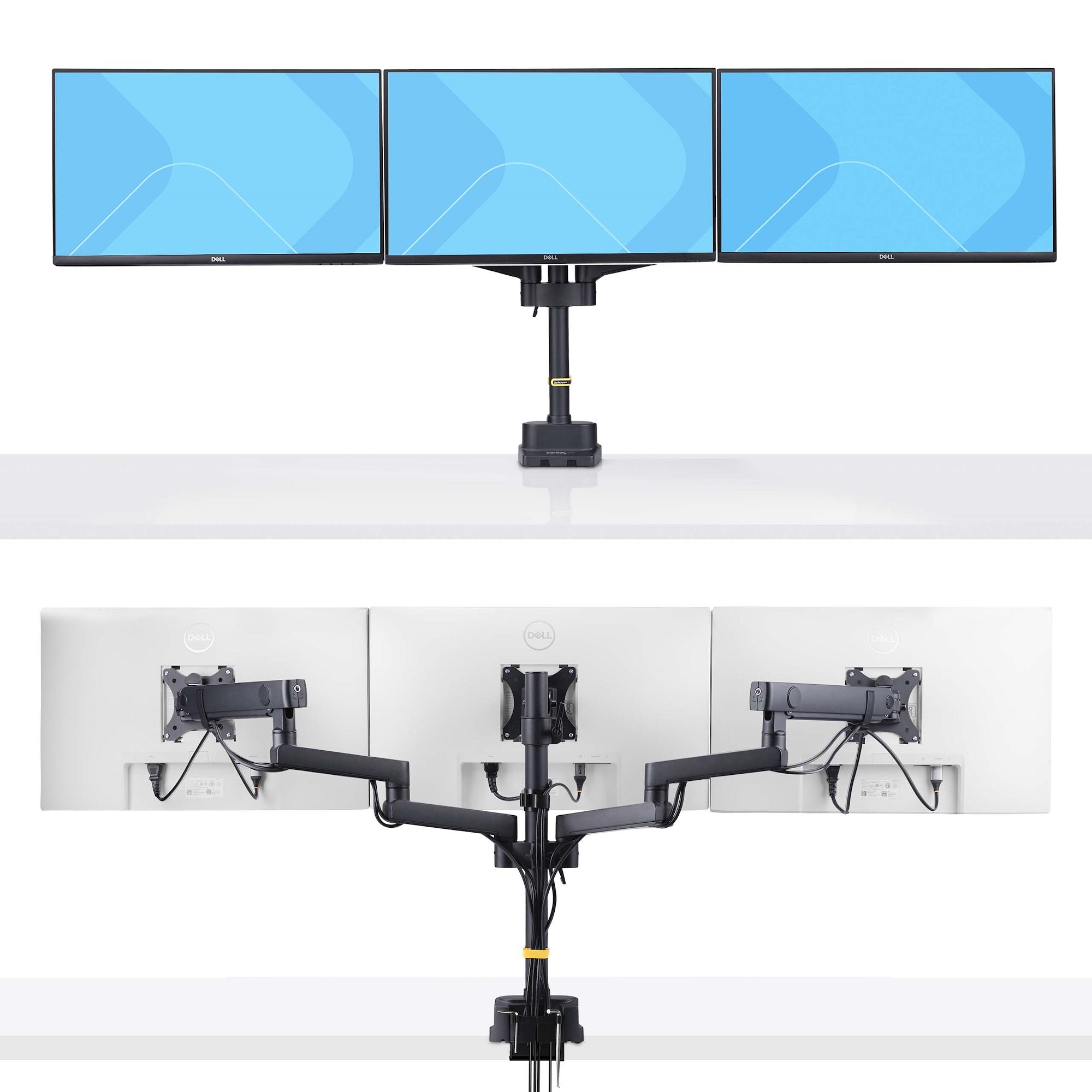 Triple Monitor Desk Mount 27in Screens