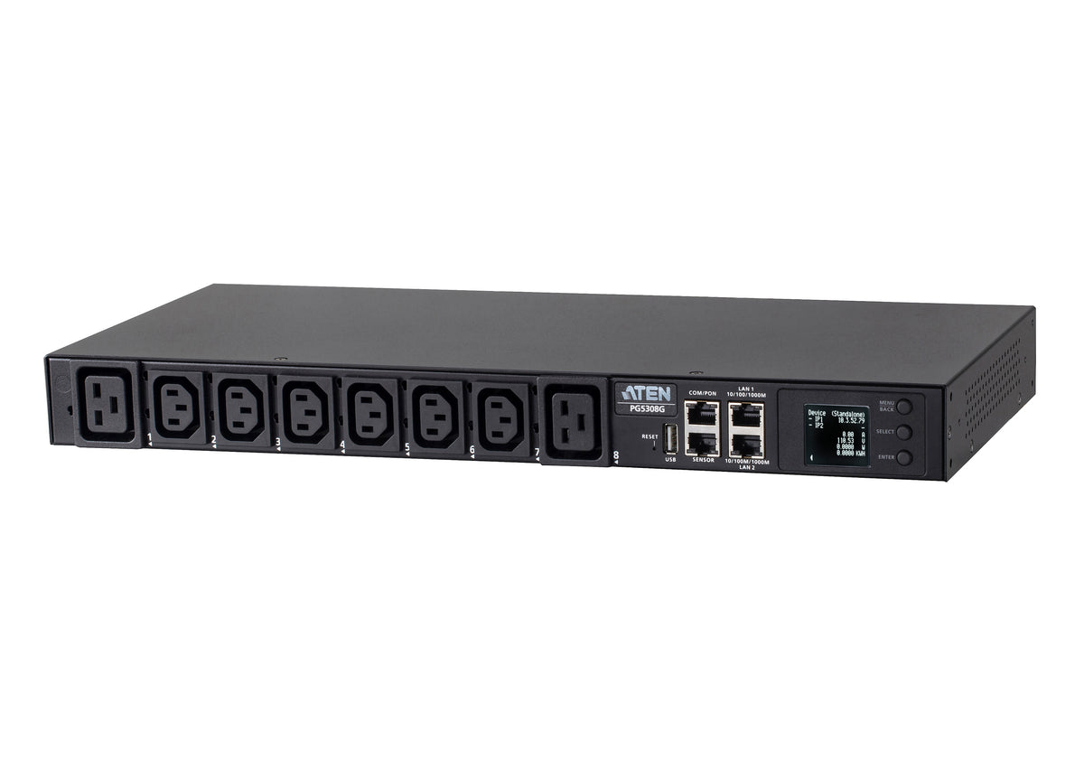 ATEN PG5308G ECO PDU MULTIPRISE IP 6xC13+2xC19 mesuré