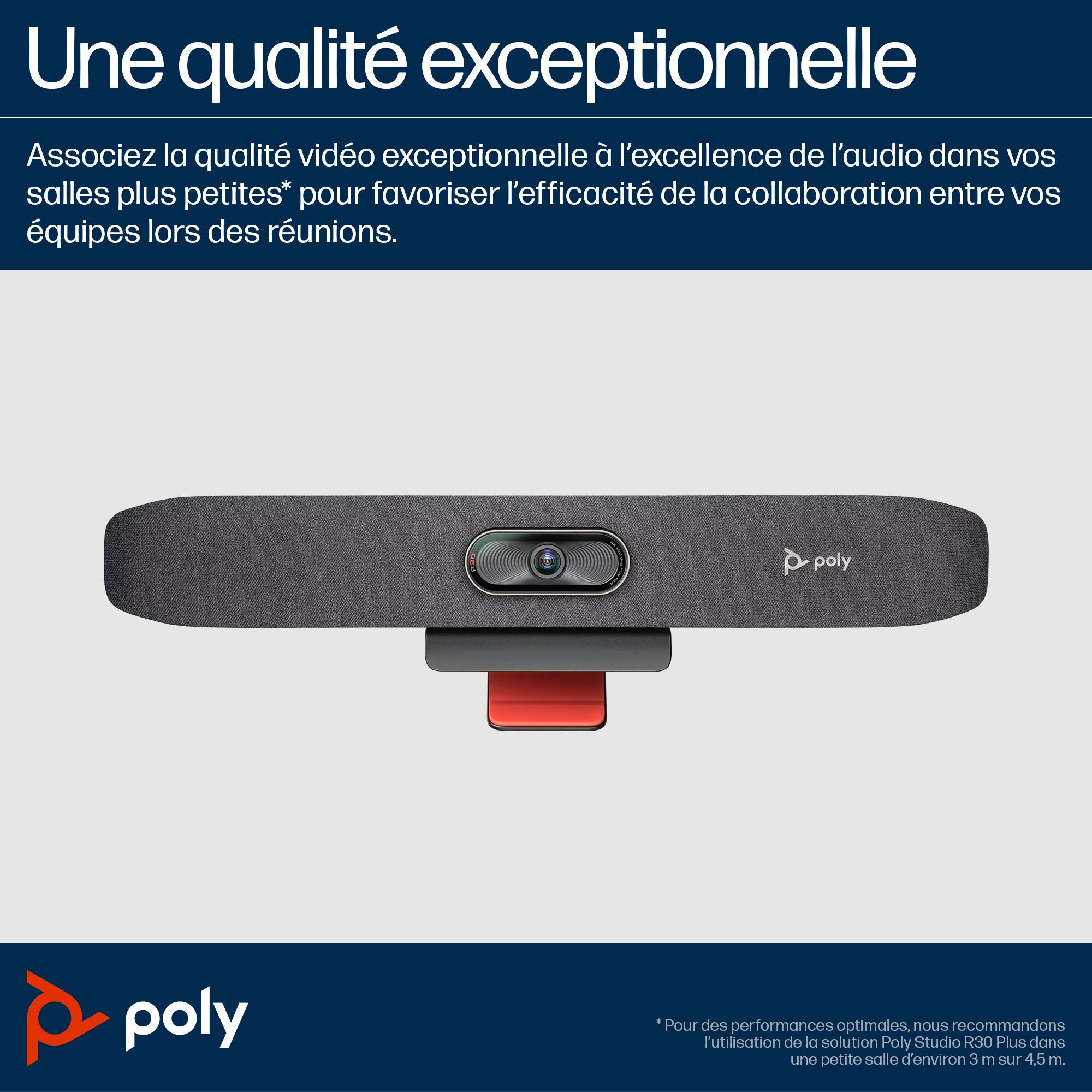 HP Poly Studio R30 Barre Vidéo USB Sans Radio GSA/TAA Sans localisation