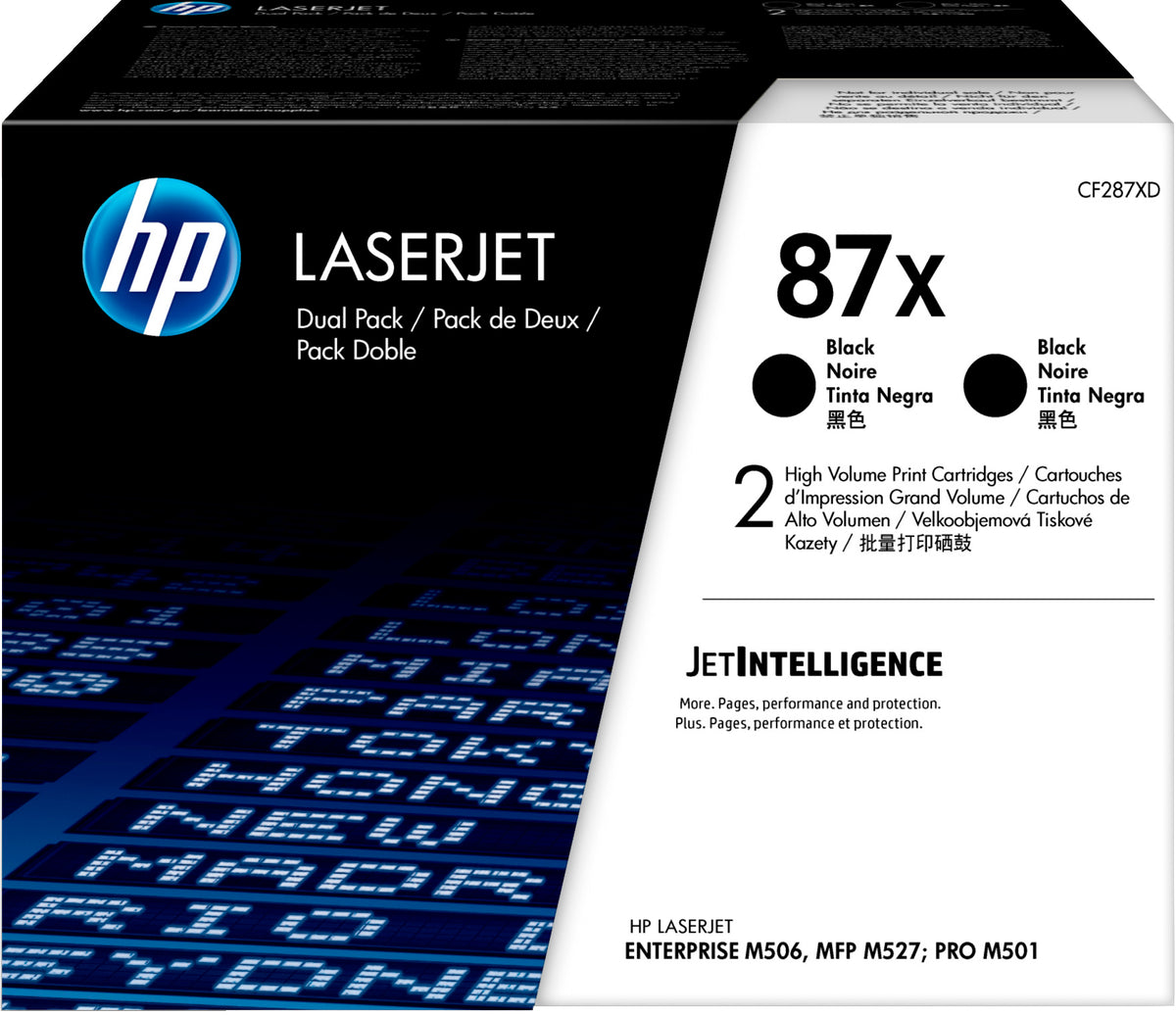 HP 87X original LaserJet Toner cartridge CF287XD Black High Yield 2-pack